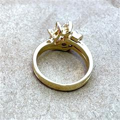 14K Yellow Gold Marquise Natural Diamond Wedding Set .75 Cttw Size 4.5